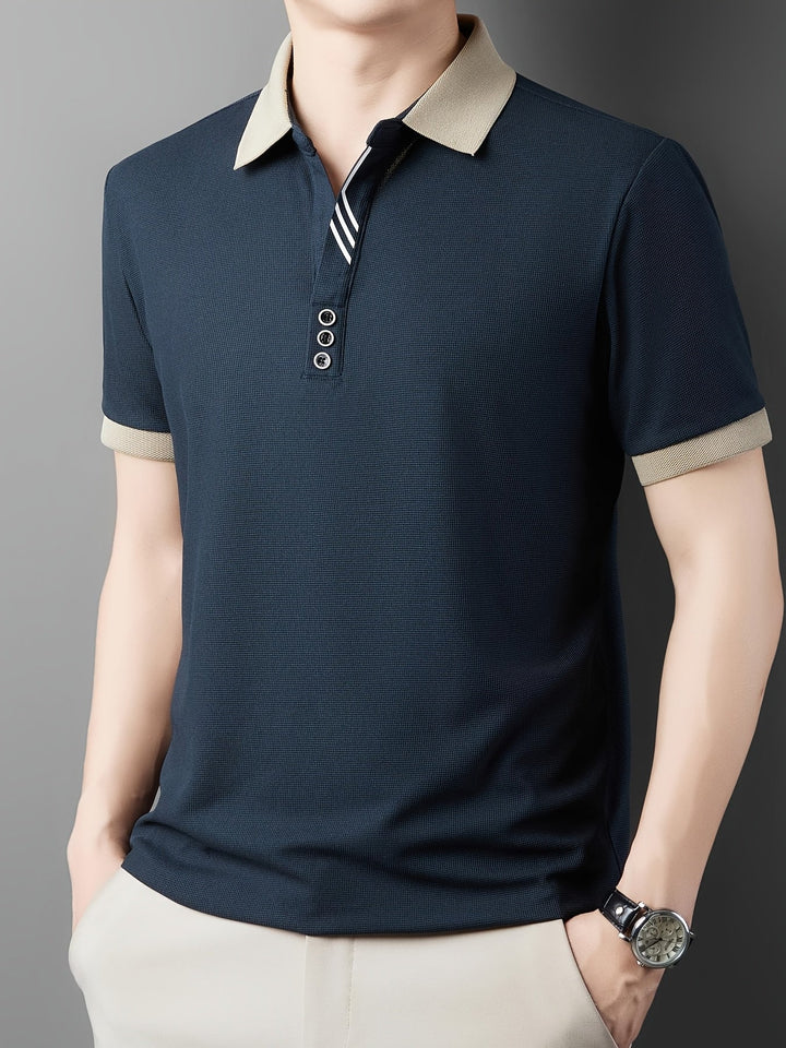 Vielseitiges Herren Polo-Shirt, kurzärmelig, mit stilvollem Kontrastkragen. Perfekt für Männer.
