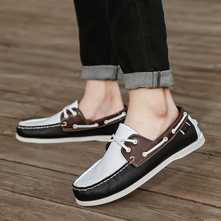 Braune Leder Herren Bootschuhe Thijs, robust und bequem für Outdoor & Freizeit.