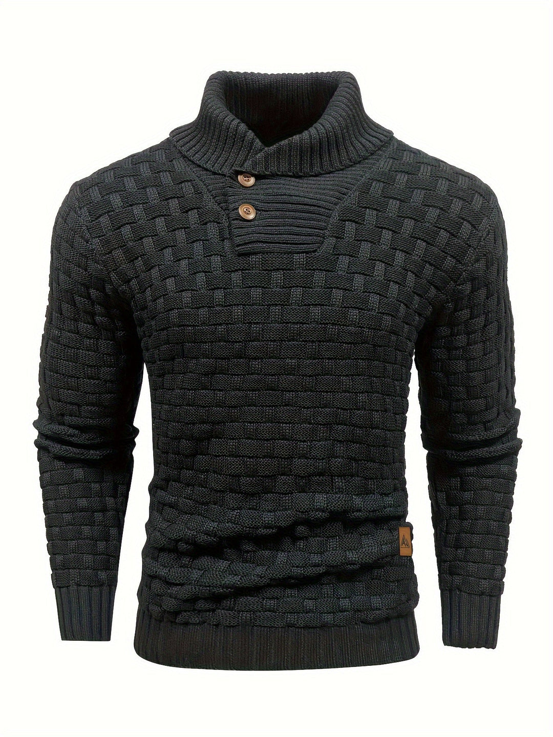 Herren Pullover mit Waffelstruktur, elegantem Schalkragen; idealer Winterpullover für stilvolle Freizeit.
