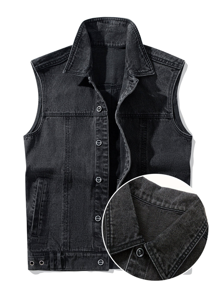 Herren Jeansweste, ärmellos, lässiger Streetwear-Stil für Alltag & Freizeit. Robustes Denim für den Urban-Look.