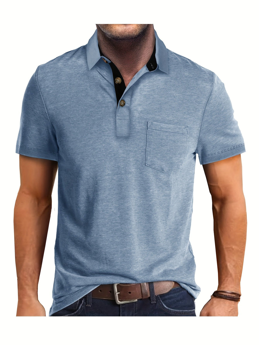 Lässiges Poloshirt für Herren. Modernes Kurzarm-Design mit Brusttasche. Perfekt für Freizeit & Sommer.