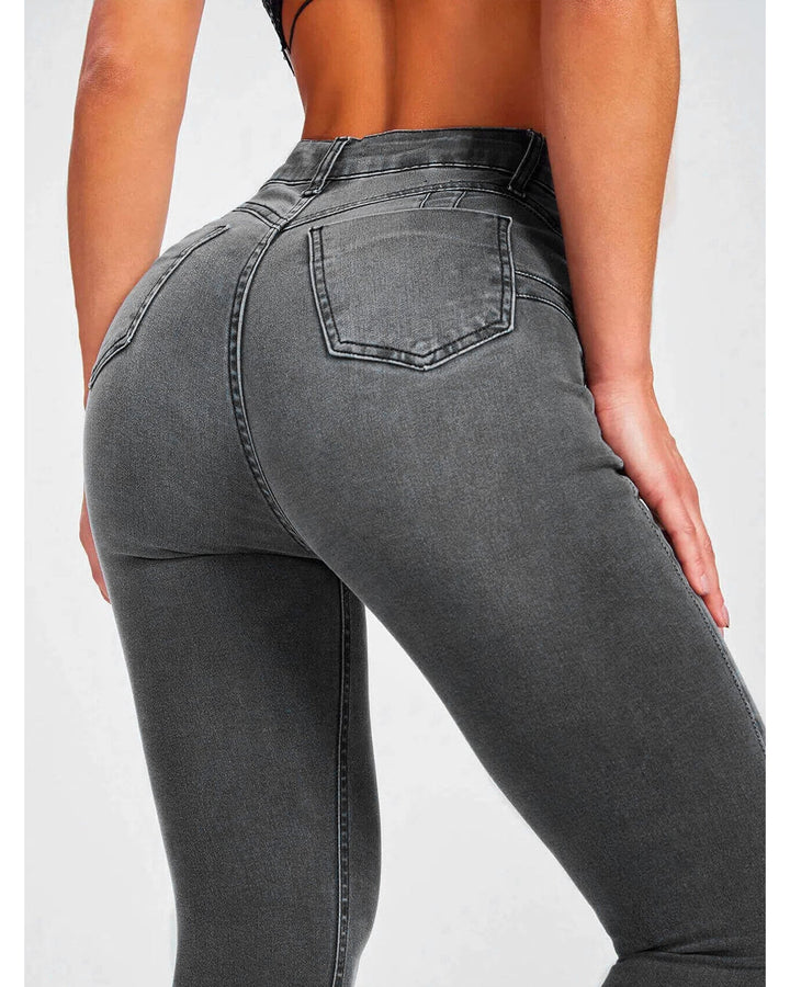 Bequeme & trendige Damen Destroyed Skinny Jeans High Waist, figurbetont mit Stretch. Perfekt für den Tag.