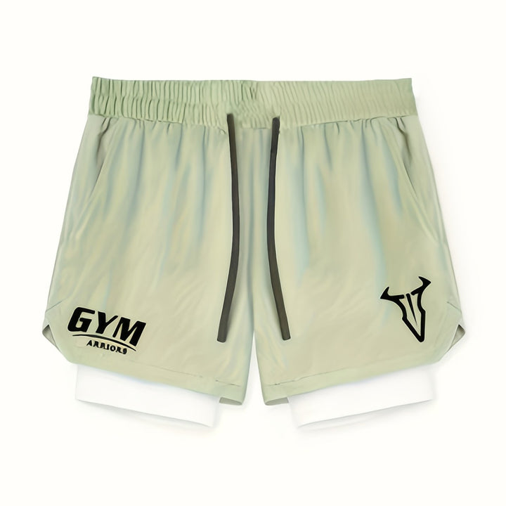 Herren 2-in-1 Performance Shorts, atmungsaktives Gewebe für aktives Training.