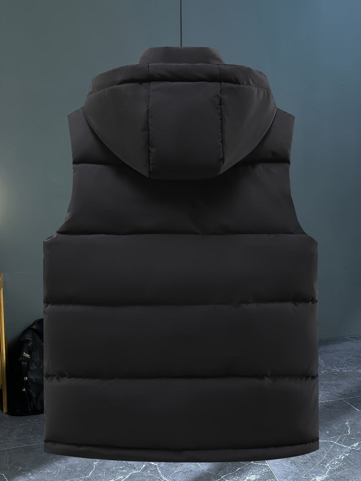 Stylische Herren Kapuzenweste, ärmellos, perfekt für Outdoor-Aktivitäten oder den Alltag.