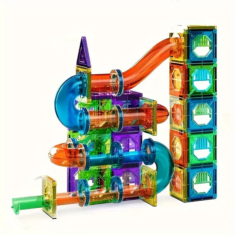 Magnetisches Leucht-Bauset mit 69 Teilen, LED Bausteine für kreatives Konstruktionsspielzeug Kinder.