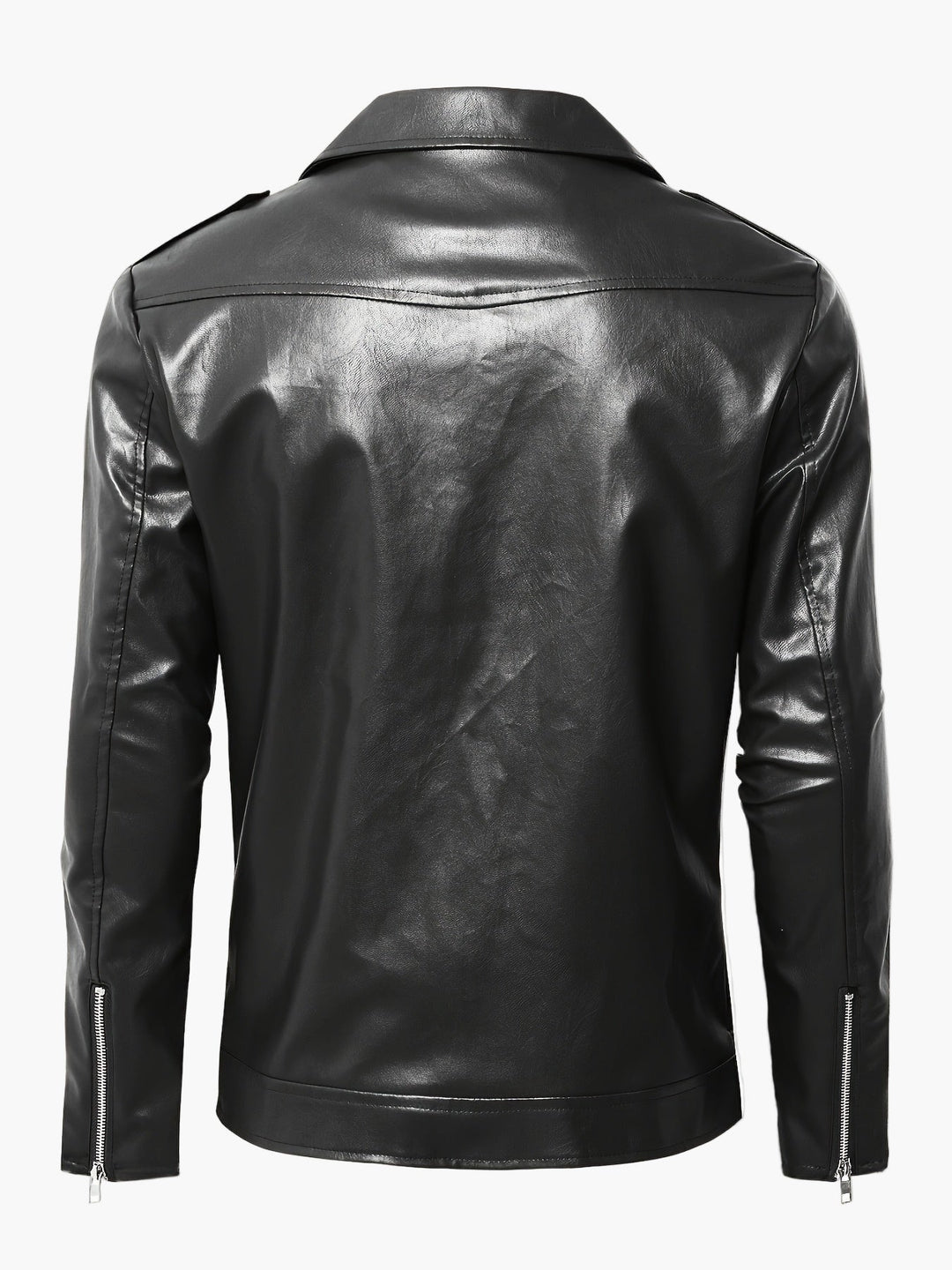Robuste schwarze Herren Bikerjacke, Vintage Design, für Motorradtouren und als modische Übergangsjacke.