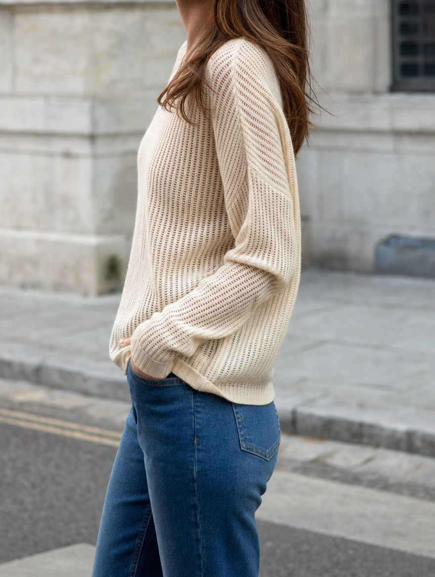 Stilvoller Damen Pullover Calder, locker und leger. Ein Must-have für die Übergangszeit und entspannte Tage.