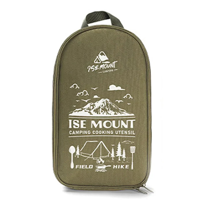 Kompaktes Reisekochset aus Edelstahl für 9-teilige Outdoor-Küche. Perfekt für Abenteuer.
