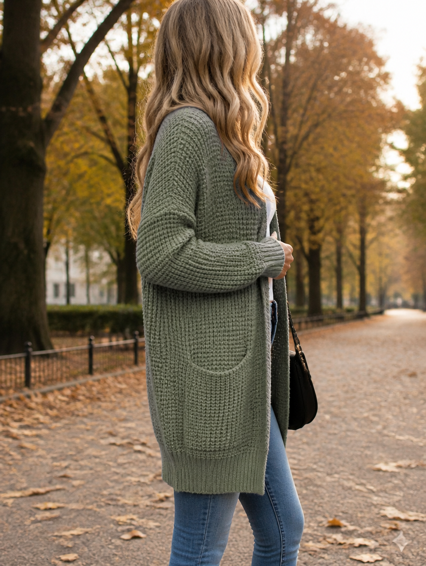 Vielseitiger Damen Strickcardigan, perfekt als Überwurf für schicke Alltags- oder Bürolooks.