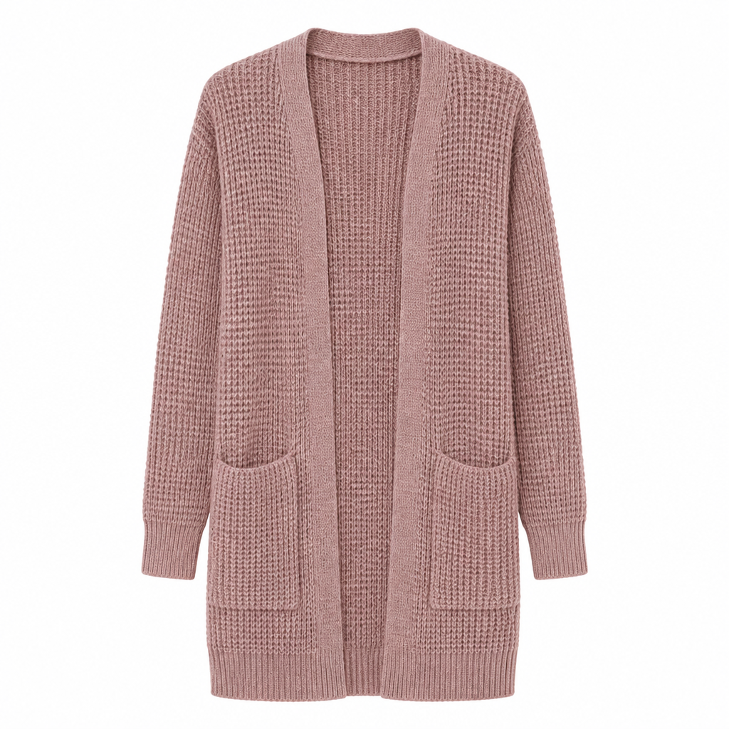 Zeitloser Damen Cardigan, ideal für Übergangszeiten, bietet Komfort und Stil für jeden Anlass.