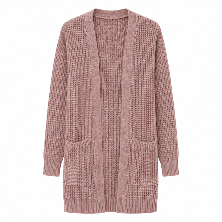 Zeitloser Damen Cardigan, ideal für Übergangszeiten, bietet Komfort und Stil für jeden Anlass.