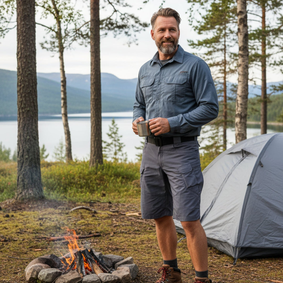 Vielseitige Herren Cargo-Shorts: dehnbar, schnelltrocknend, ideal als Wander-, Camping- oder Freizeitshorts mit RV-Taschen.