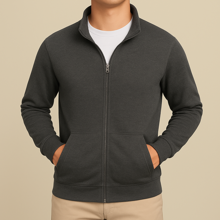 Slim Fit Herren Strickjacke mit Reißverschluss, Langarm. Perfekt für elegante Freizeitmode.