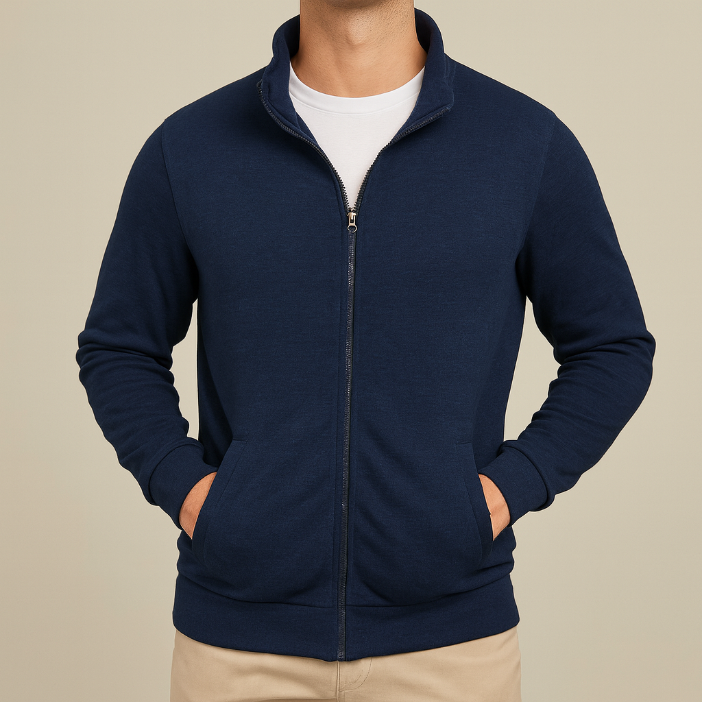 Herren Slim Fit Zip-Cardigan Langarm Strickjacke für Freizeit & Alltag. Elegant.
