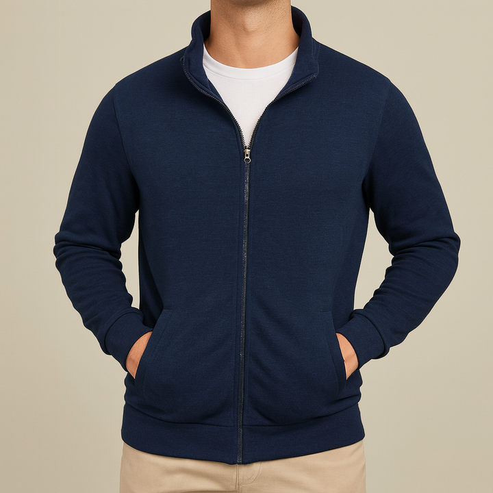 Herren Slim Fit Zip-Cardigan Langarm Strickjacke für Freizeit & Alltag. Elegant.