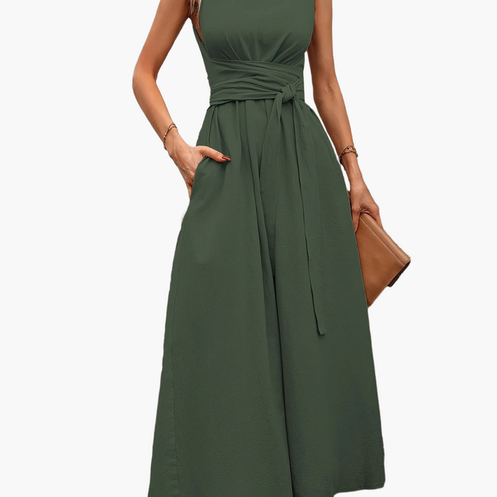 Ärmelloser Freizeit Jumpsuit für Damen, elegant und bequem, ideal für warme Sommertage.