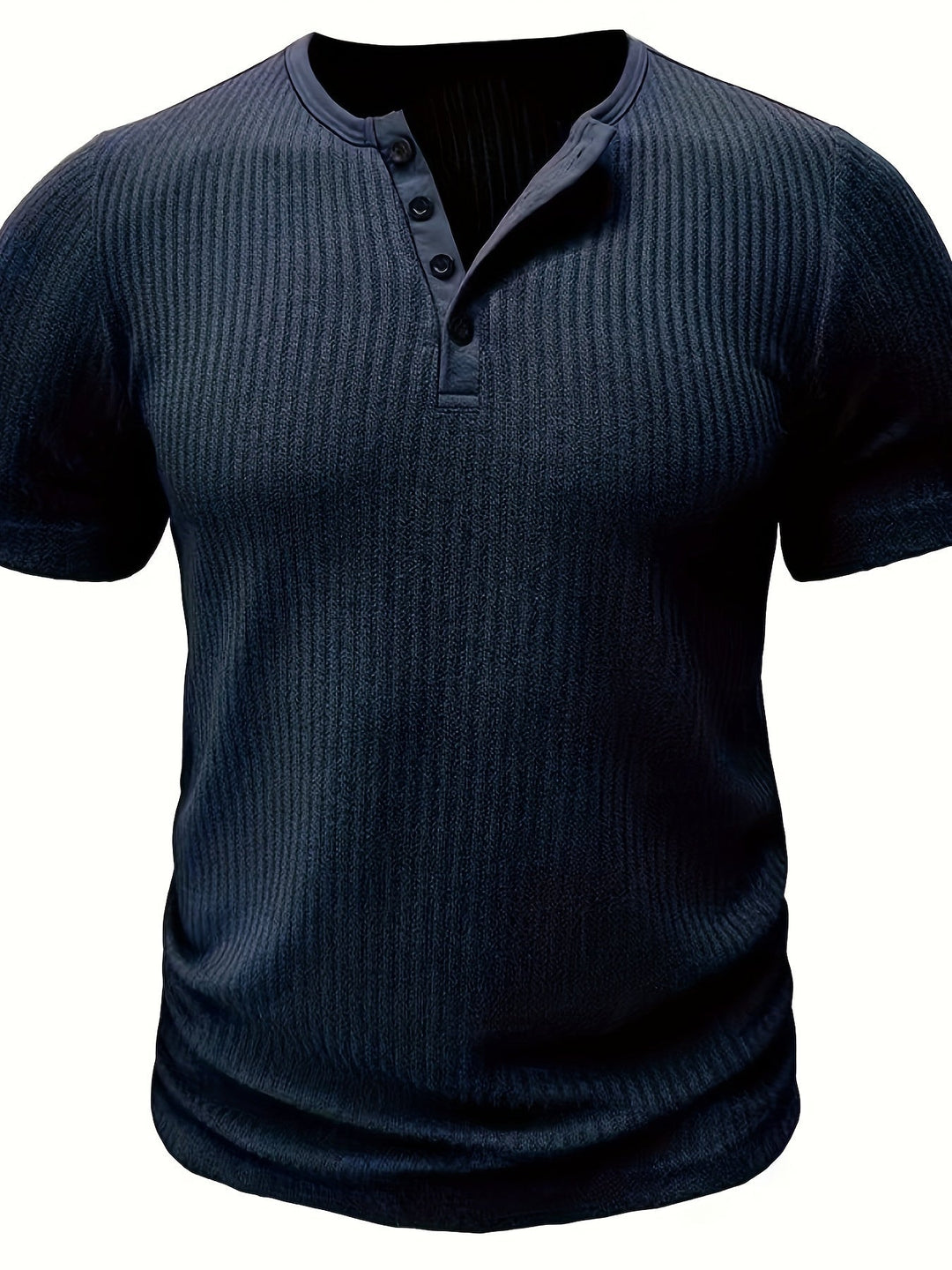 Herren Henley Freizeit T-Shirt mit Knopfleiste und Kurzarm, bequem für jeden Tag.