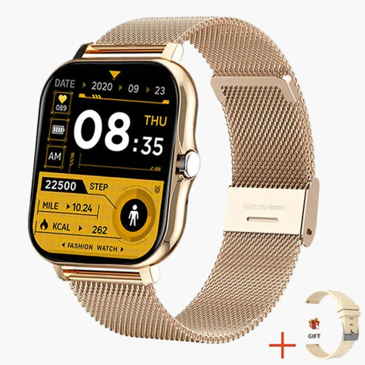 Gesundheits-Smartwatch für Damen, überwacht Herzfrequenz, Schlaf & Aktivität, stilvolles Wearable.