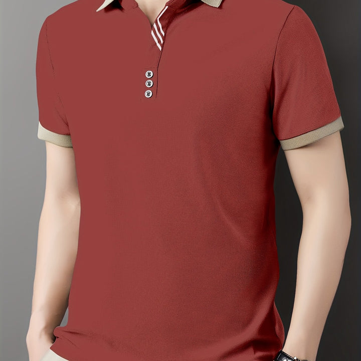Vielseitiges Herren Freizeit Poloshirt mit Kontrastkragen. Lässig und elegant kombinierbar.