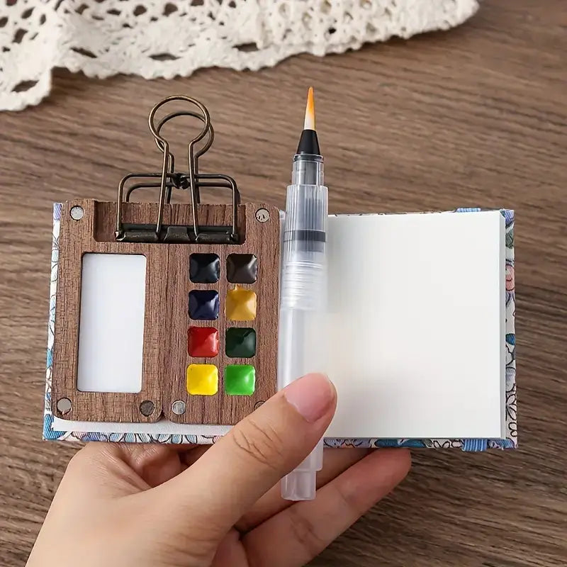 Künstlerbedarf: Tragbares Aquarell-Set mit 24 Farben. Ideal für Kunst, Basteln & Geschenkidee.