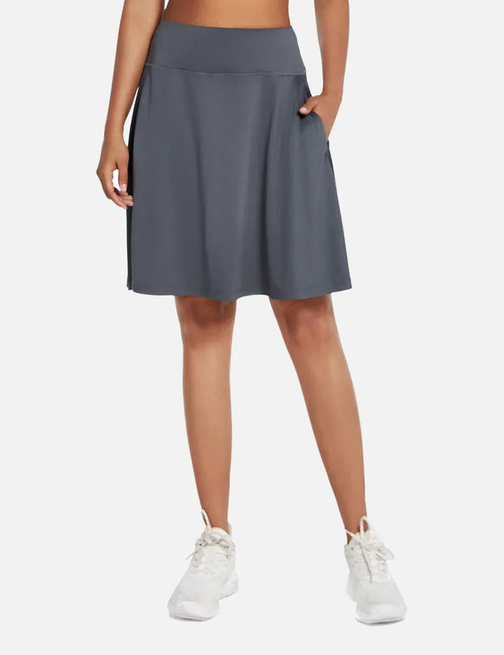 Praktischer Damen Golf-Skort, hoher Bund, UPF50+ Schutz, mit Taschen & Shorts darunter.