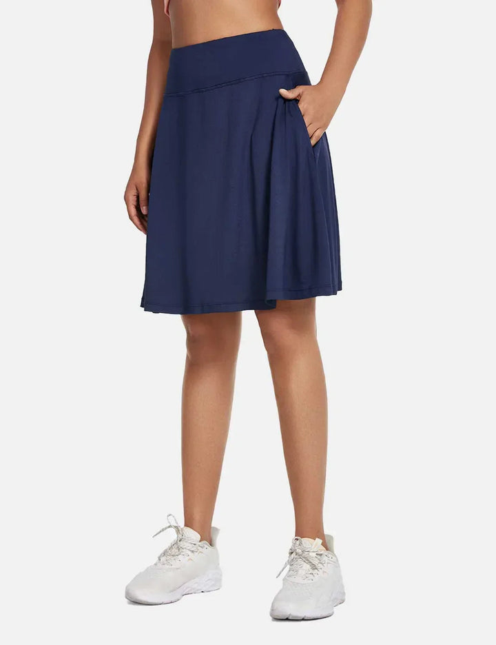 Stilvoller Damen Wander-Skort, hoher Bund, UPF50+ Schutz, Shorts integriert, für jedes Terrain.