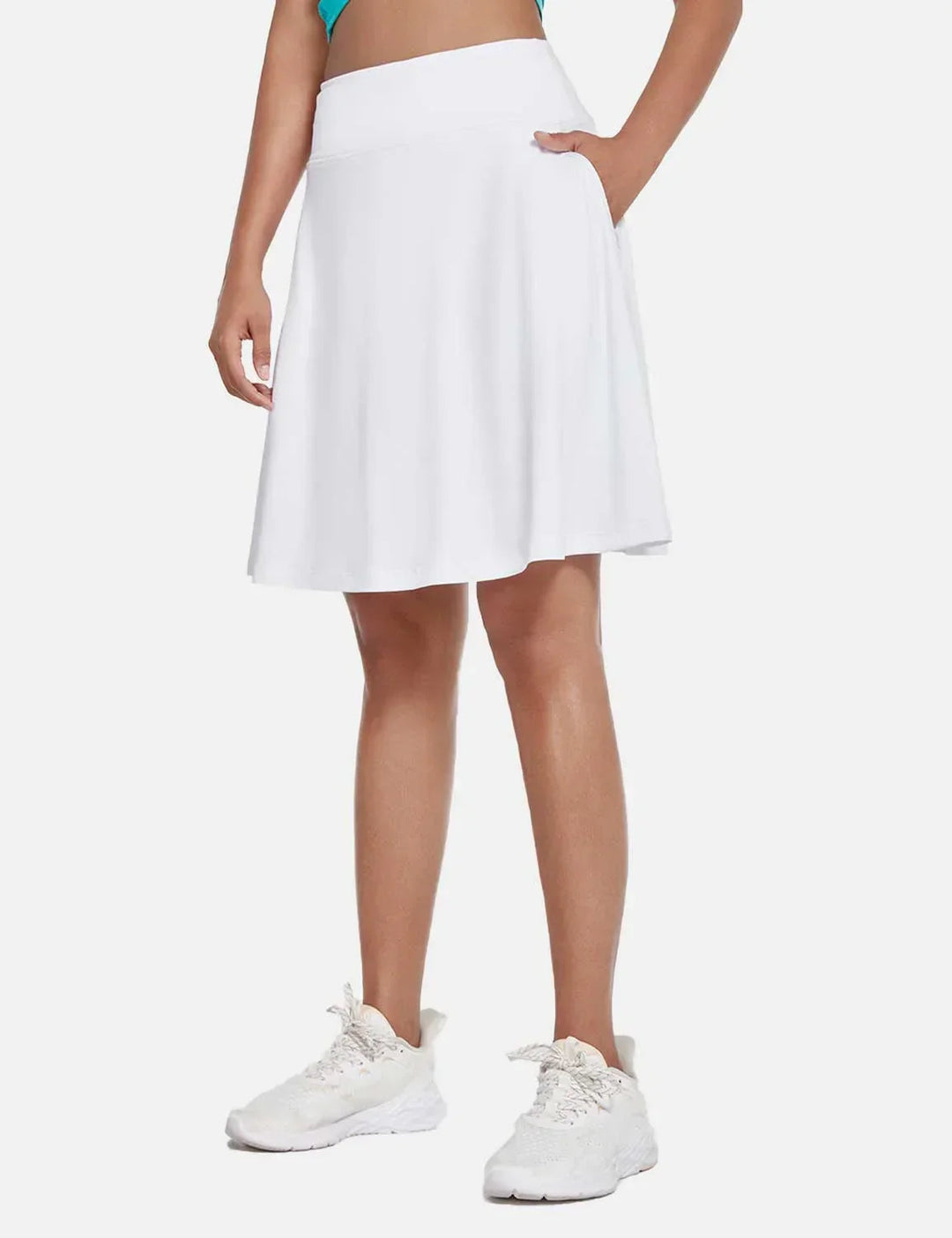 Sommerlicher Damen Skort, hoher Bund, UPF50+ Sonnenschutz, integrierte Shorts für mehr Sicherheit.