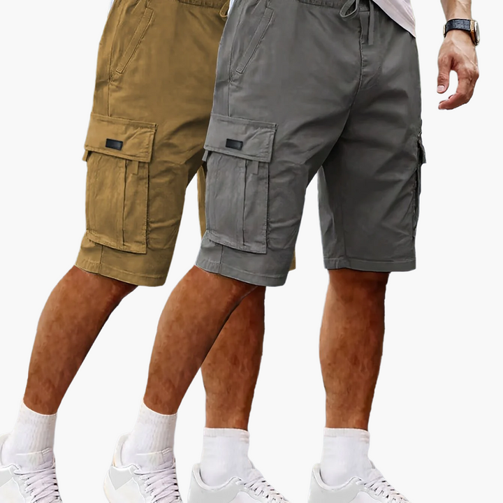 Herren 2er-Pack Cargo Shorts, lässig und bequem, perfekt für Freizeit, Sport und Outdoor.