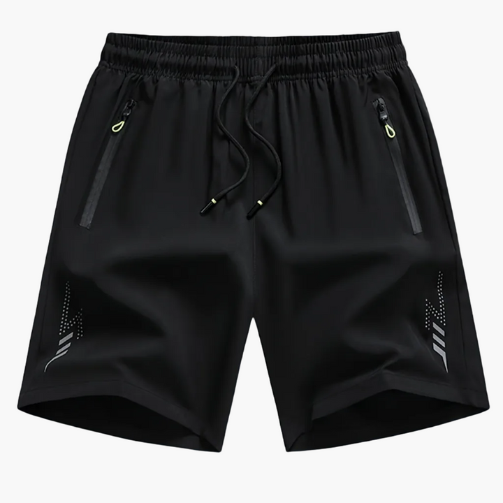 Vielseitige Herren Freizeitshorts für Sport & Alltag. Atmungsaktiv, bequem, mit praktischen Reißverschlusstaschen.