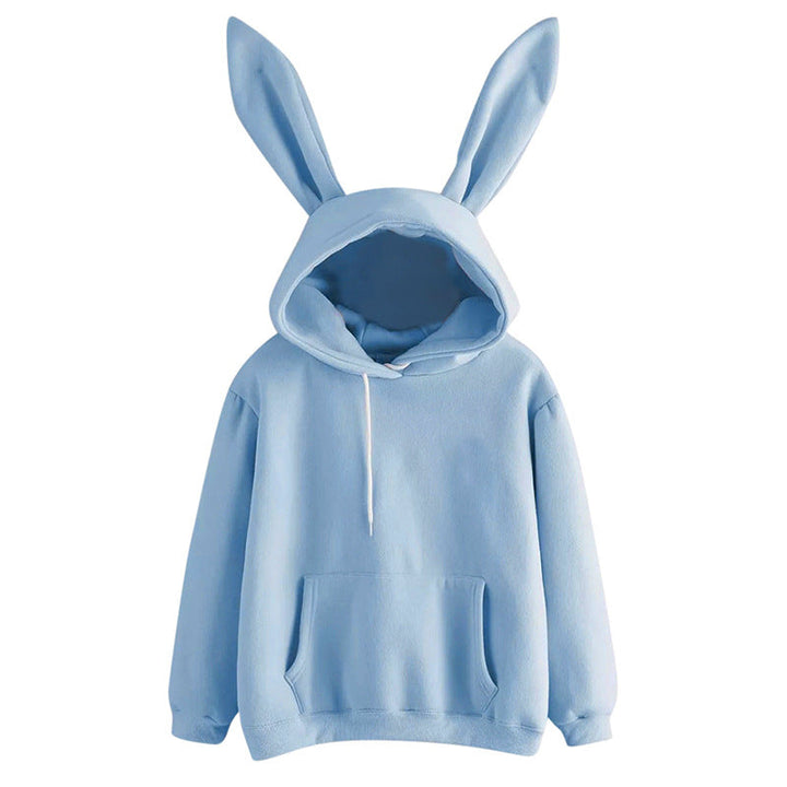 Modischer Damenpullover mit Kapuze und Print, perfekt als bequemer Streetstyle- oder Casual-Hoodie.
