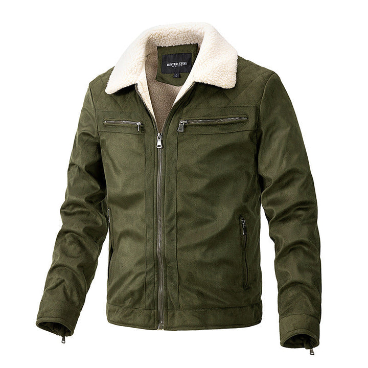 Warme Herren-Strickjacke mit Reißverschluss in Schwarz, ideal für Herbst & Winter. Stylische Freizeit-Oberbekleidung.