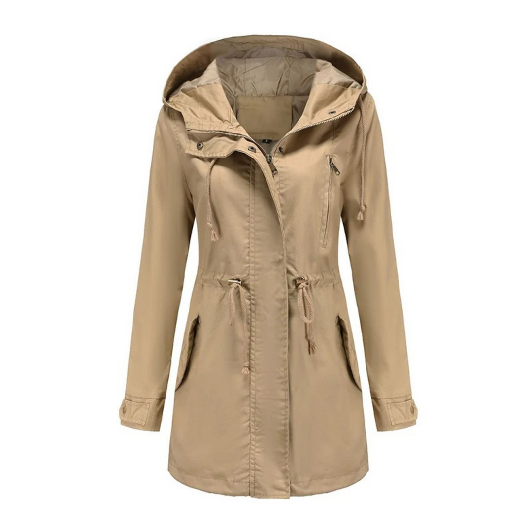 Schicke Damen Sommerjacke Amira, lang & elegant. Leichte Übergangsjacke für stilvolle Frauen im Alltag.