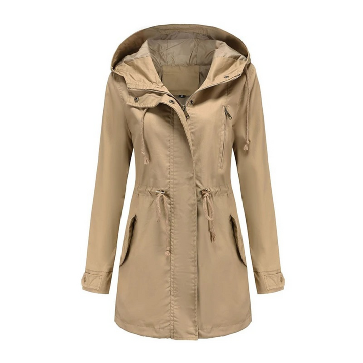Schicke Damen Sommerjacke Amira, lang & elegant. Leichte Übergangsjacke für stilvolle Frauen im Alltag.
