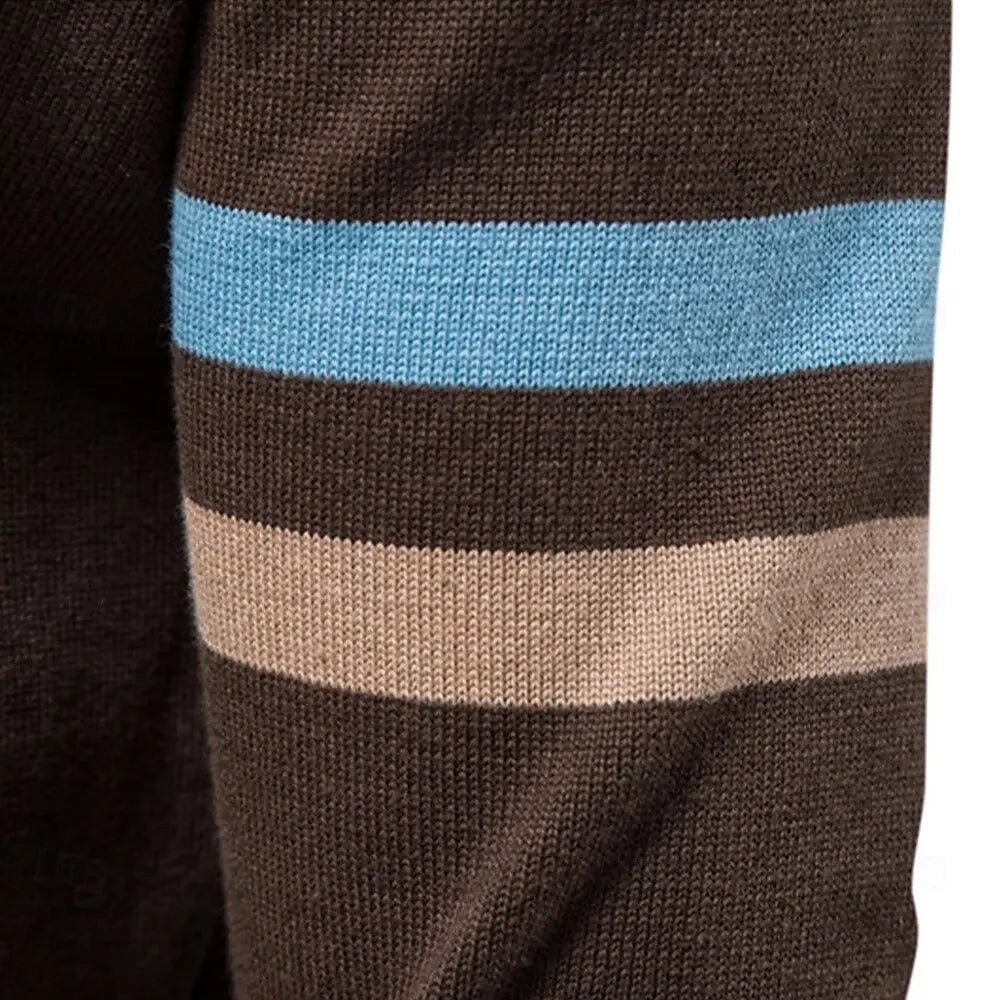 Herren Strickjacke mit durchgehendem Reißverschluss & Stehkragen. Vielseitiger Pullover für Business & Freizeit.