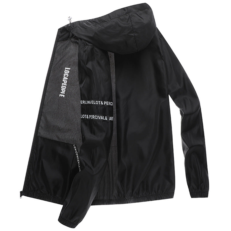 Herren Windbreaker, ultraleicht und atmungsaktiv, mit UV-Schutz, ideal für Outdoor-Sportarten.