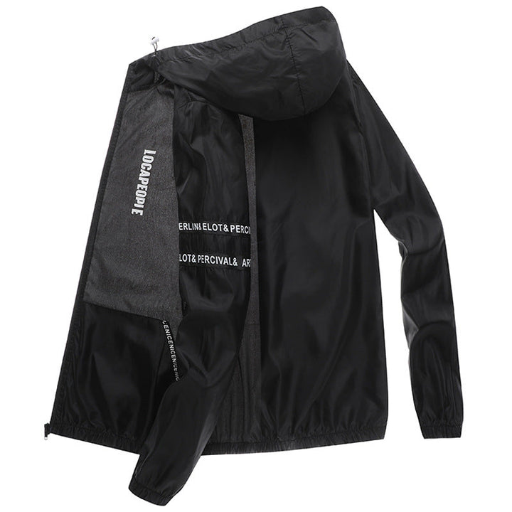 Herren Windbreaker, ultraleicht und atmungsaktiv, mit UV-Schutz, ideal für Outdoor-Sportarten.
