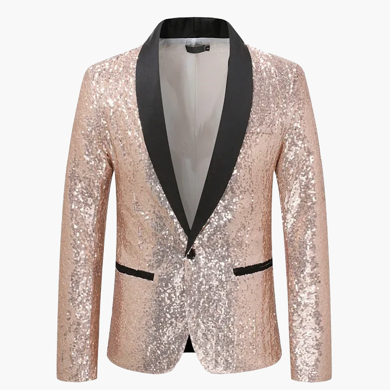 Festlicher Herren Smoking Blazer mit Pailletten, ideal für Party, Gala & besondere Events.