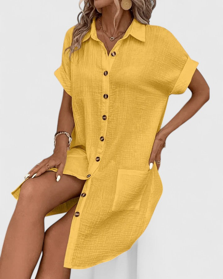 Damen Midikleid, entspannter Schnitt für sommerliche Freizeit. Legeres Sommerkleid mit Relaxed Fit.