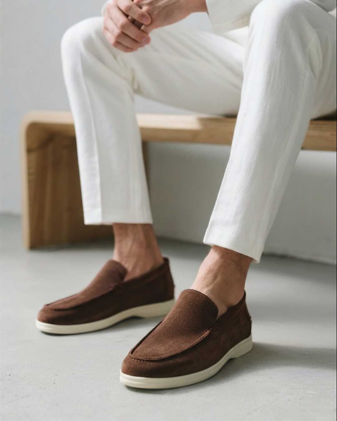 Schwarze Leder-Loafer, unisex, mit Steppnaht, für einen eleganten Auftritt.