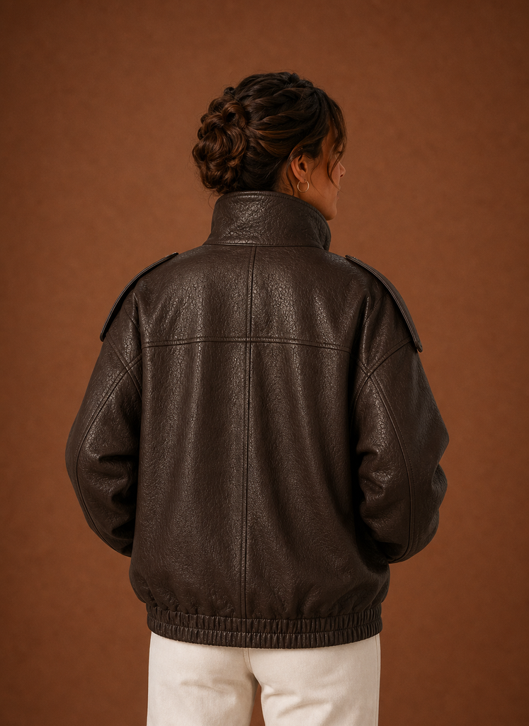 Casual chic Damen Übergangsjacke mit Stehkragen, Langarm und gerader Passform. Perfekt kombiniert.