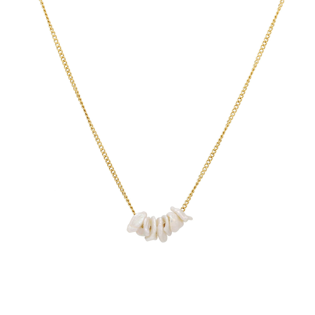 Gold-Silber-Süßwasserperlenkette für Damen, verstellbar, wasserfest & elegant, aus hochwertigem Edelstahl.