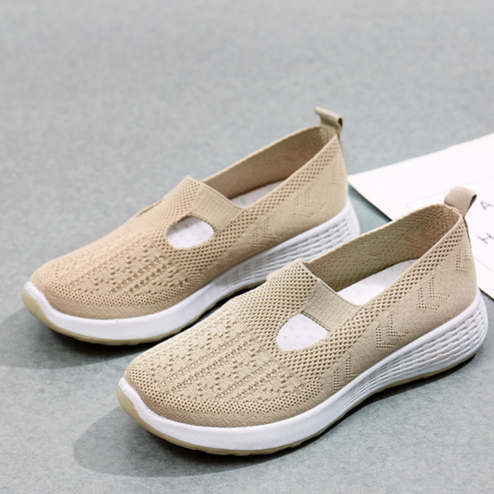 Atmungsaktive orthopädische Slip-On Damen Sneaker, Komfortschuhe mit weicher Dämpfung für Alltag & Walking.