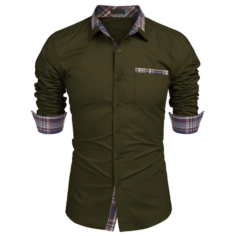 Elegantes Slim-Fit Langarmhemd für Herren, Karomuster. Mit Reverskragen, ideal für den stilbewussten Mann.