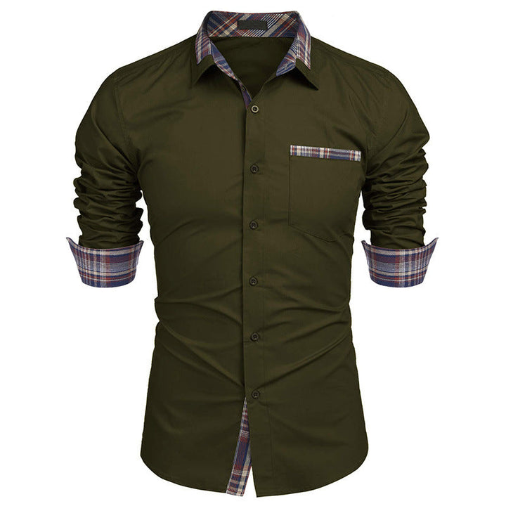 Elegantes Slim-Fit Langarmhemd für Herren, Karomuster. Mit Reverskragen, ideal für den stilbewussten Mann.