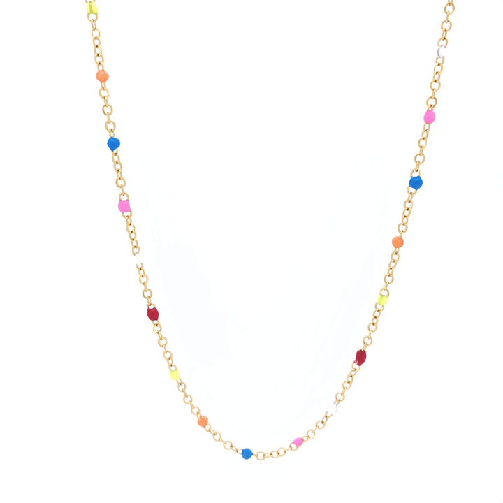 Trendiger Neon Choker für den Sommer, bunt mit schicken Gold-Details, aus robustem Edelstahl.