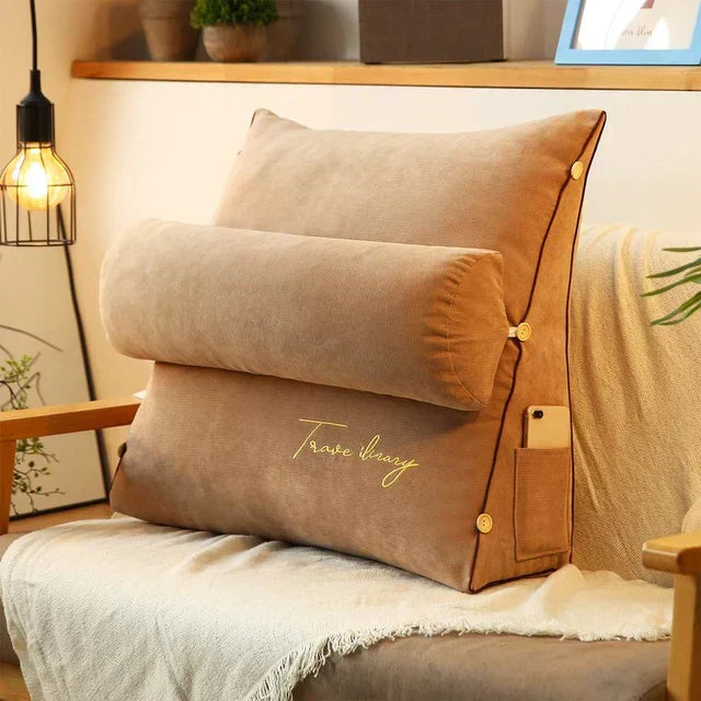Hochwertiges Relaxa Rückenstützkissen in Keilform aus Baumwolle/Polyester; für ergonomische und gesunde Sitzhaltung.