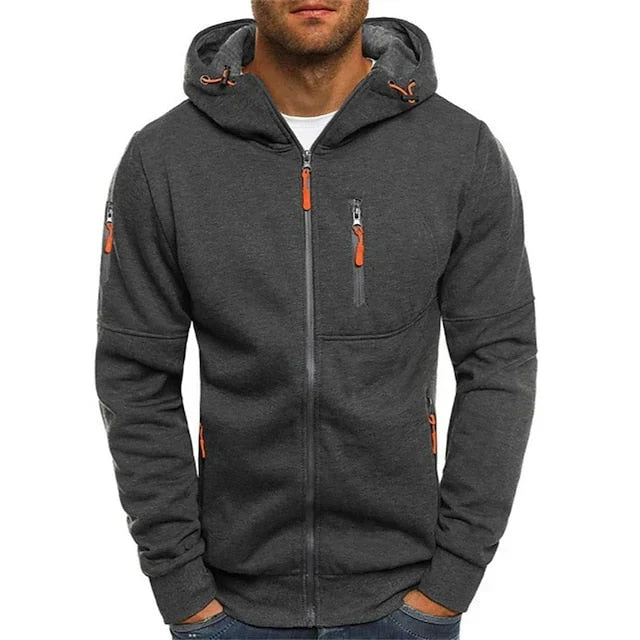 Bequemer Herren Freizeit Pullover mit Reißverschluss. Eine stilvolle Strickjacke für jeden Tag.
