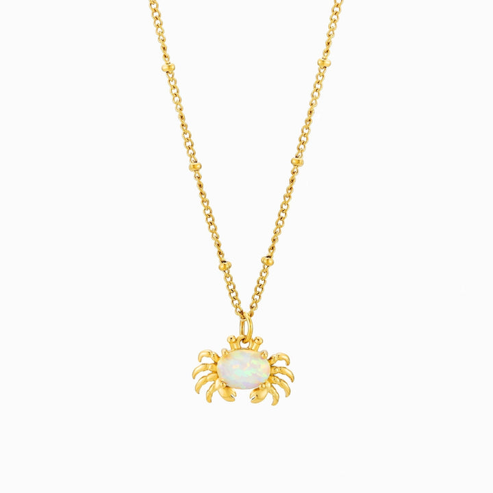 Robuste Goldkette für Damen mit minimalistischem Seestern-Anhänger in faszinierender Opaloptik.