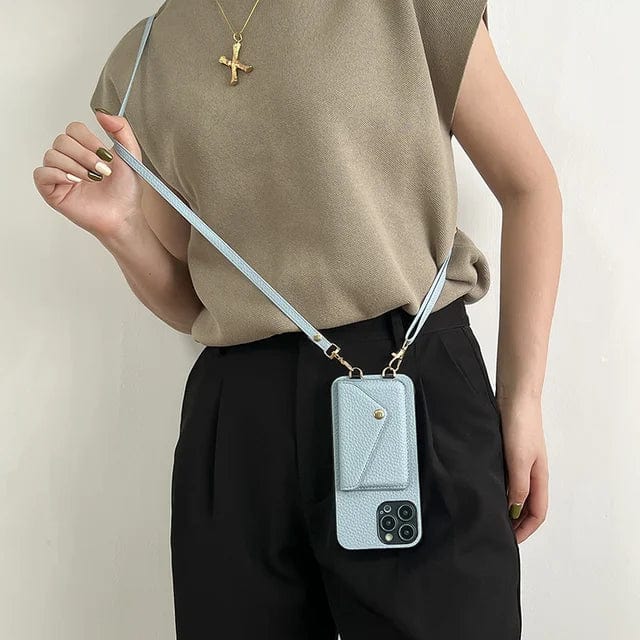 Robuste Smartphone-Schutzhülle als Crossbody mit Kordel. Idealer Schutz & freihändiges Tragen für iPhone/Samsung.