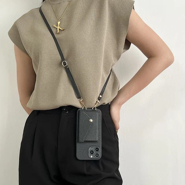 Verstellbare Kordel für Crossbody-Handyhülle. Perfekt für freihändiges Tragen Ihres Smartphones – iPhone/Samsung geeignet.